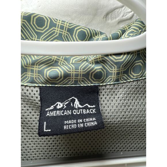 American Outback pattern button down shirt mens large breathable hiking camping - Picture 3 of 8